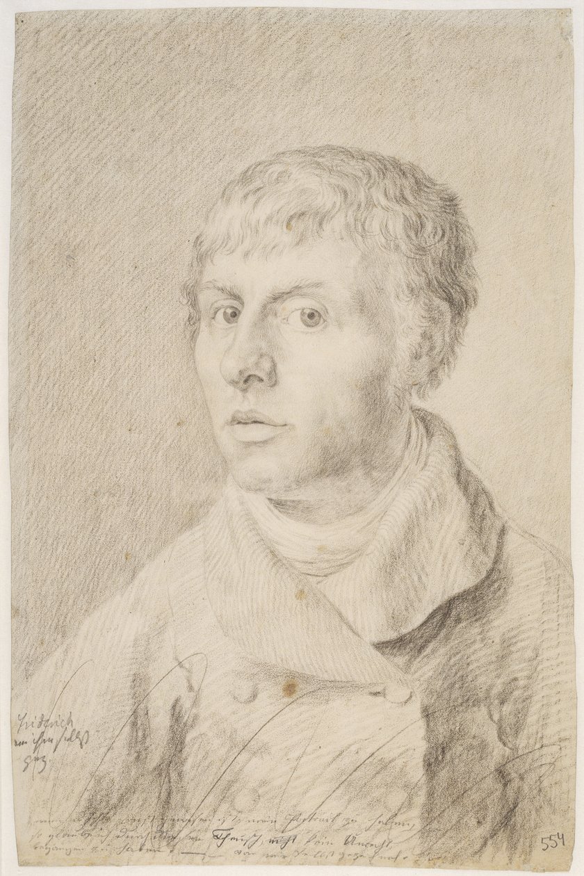 Selvportræt, 1800 af Caspar David Friedrich
