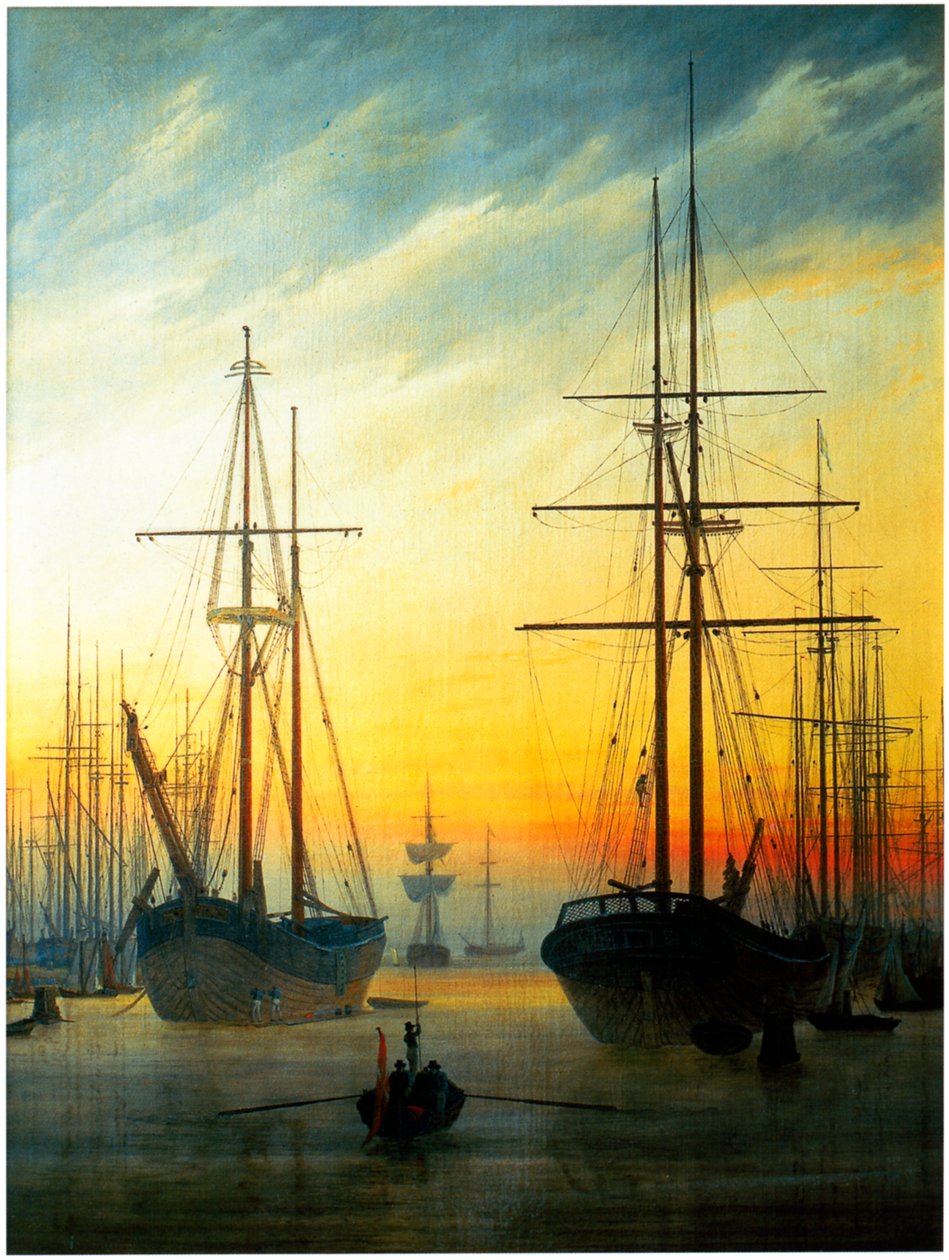 Udsigt over en havn af Caspar David Friedrich