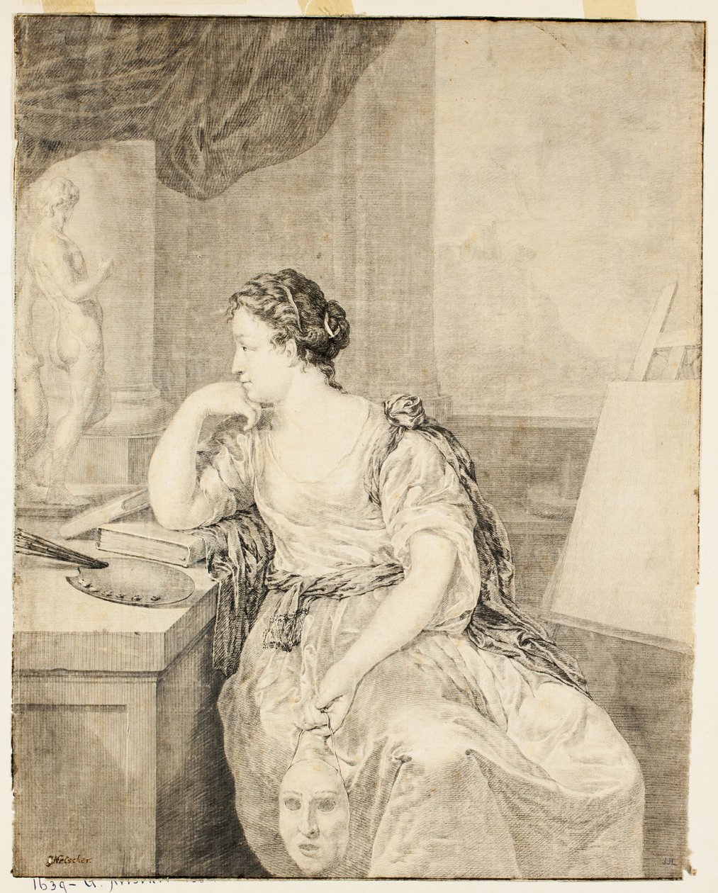 Portræt af Madame de Poullain af Caspar Netscher