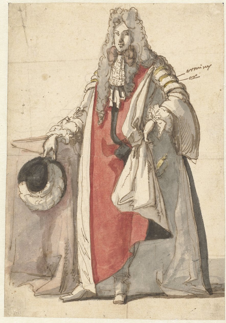 Portræt af Vilhelm III, i statsdragt af Caspar Netscher