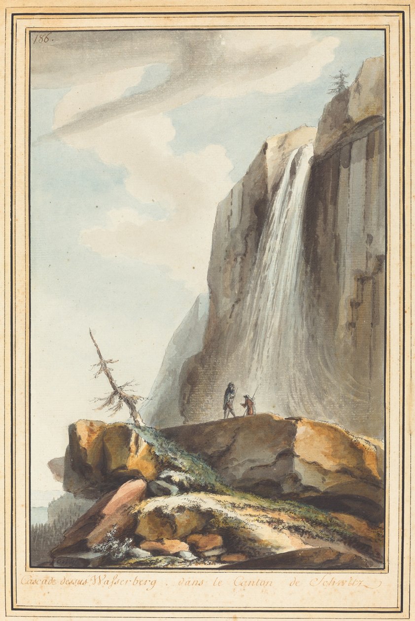 Cascade dessus Wasserberg (vandfald over Wasserberg) af Caspar Wolf