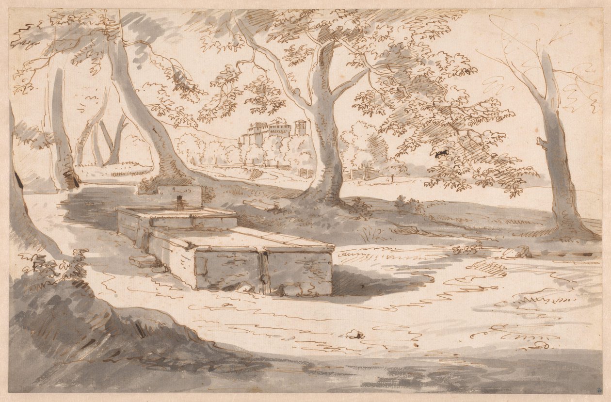 Udsigt over Abbey of Grottaferrata af Caspar van Wittel