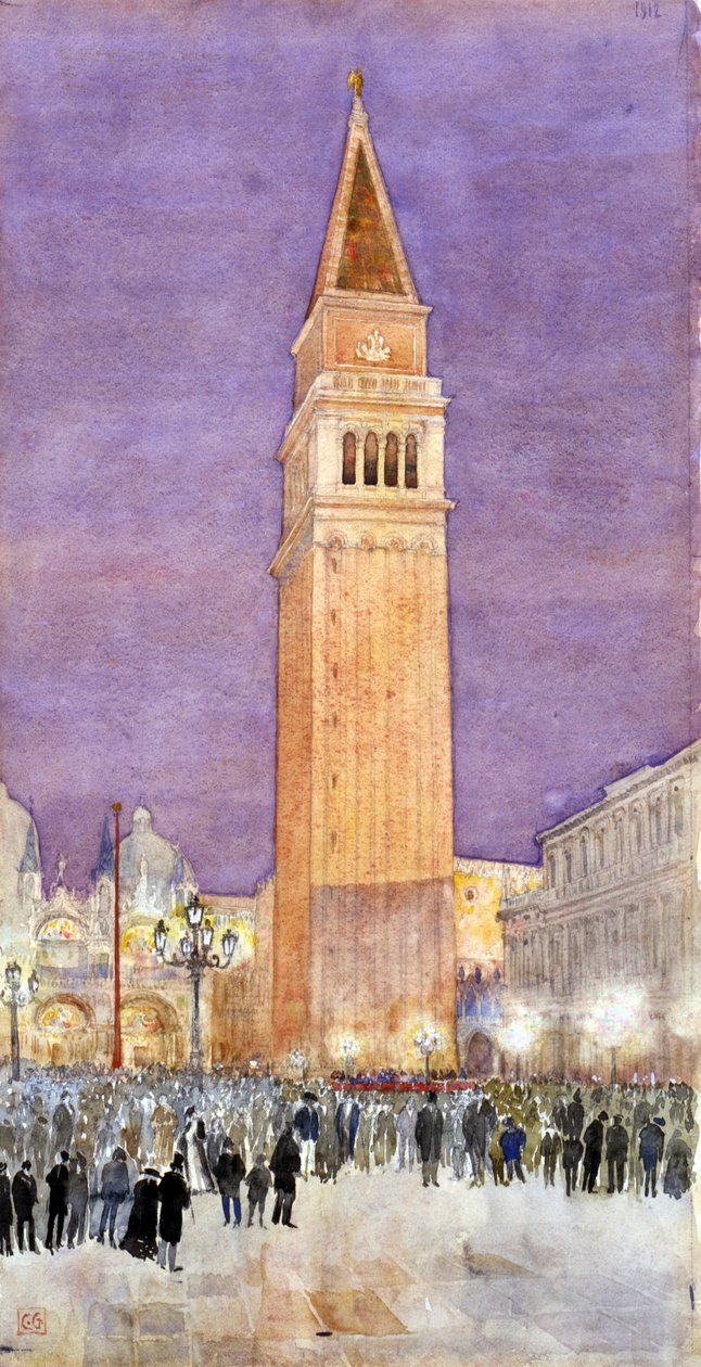 Klokketårn, Markuspladsen, Venedig, 1912. af Cass Gilbert