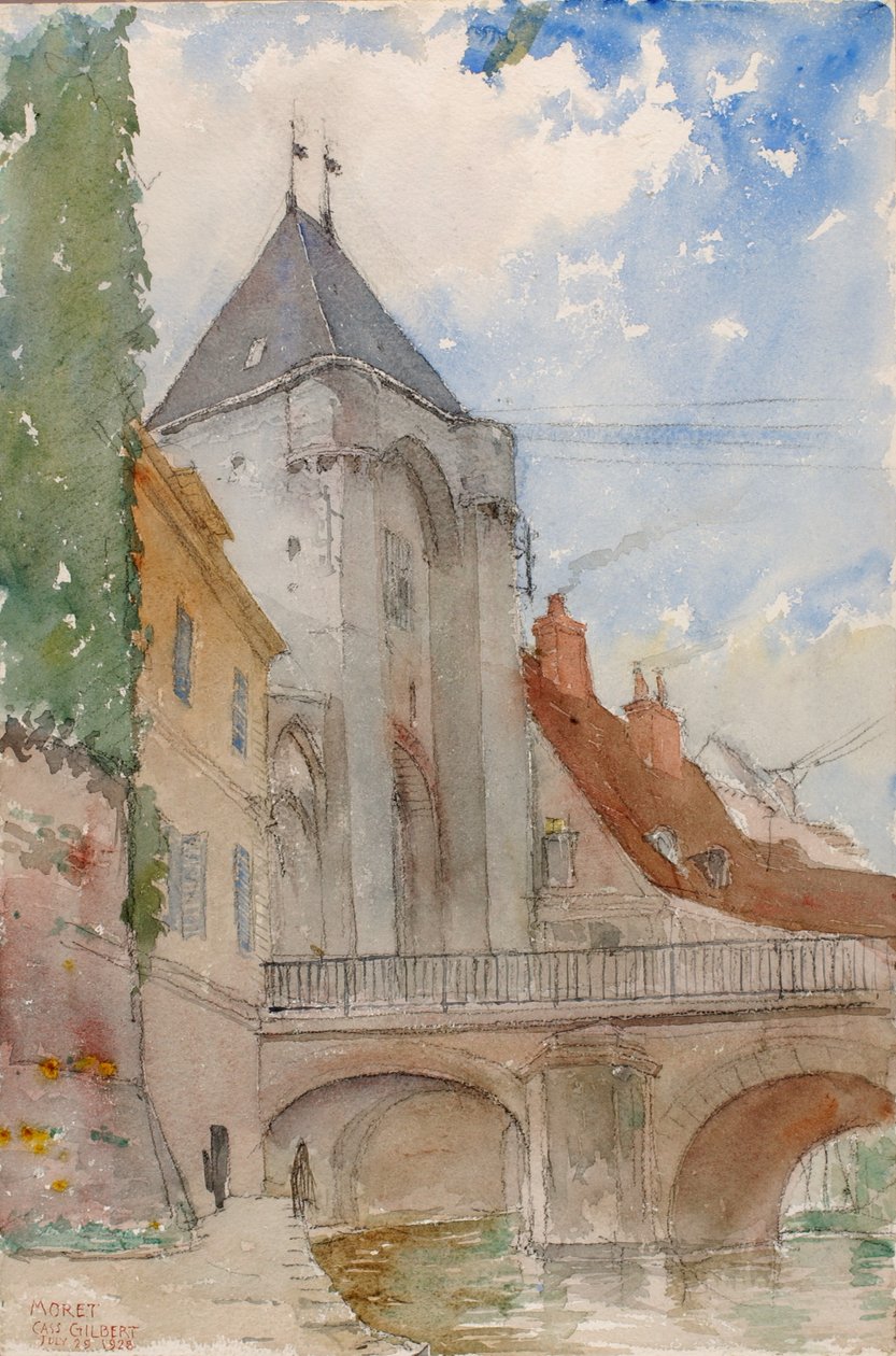 Broen ved Moret, Frankrig, 1928. af Cass Gilbert