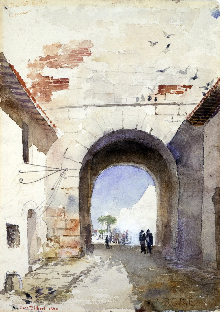 Porta San Paulo, Rom, 1880. af Cass Gilbert