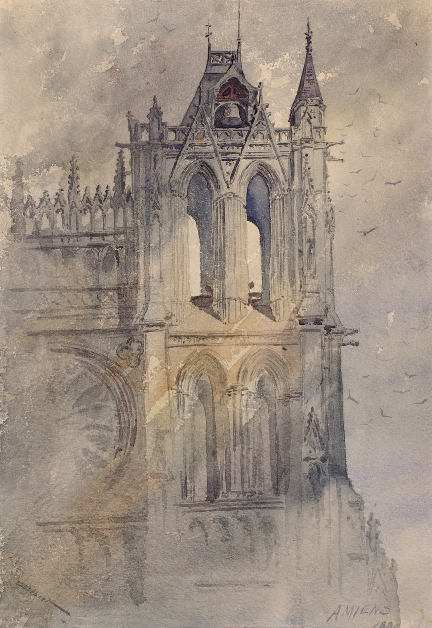 Southwest Tower, Amiens Cathedral, 1880. af Cass Gilbert