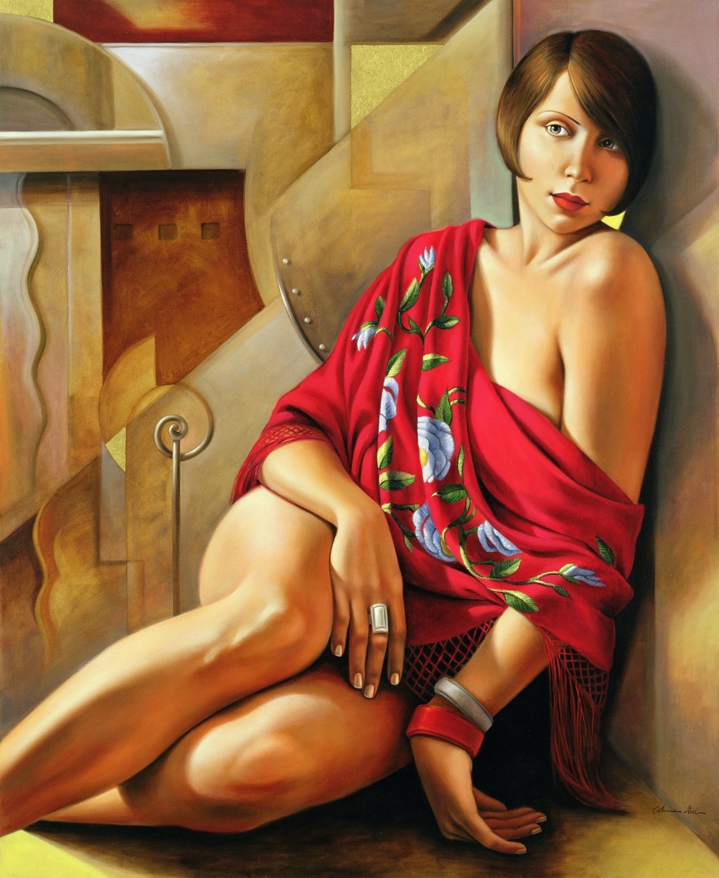Autumn Ruby (olie på linned) af Catherine Abel
