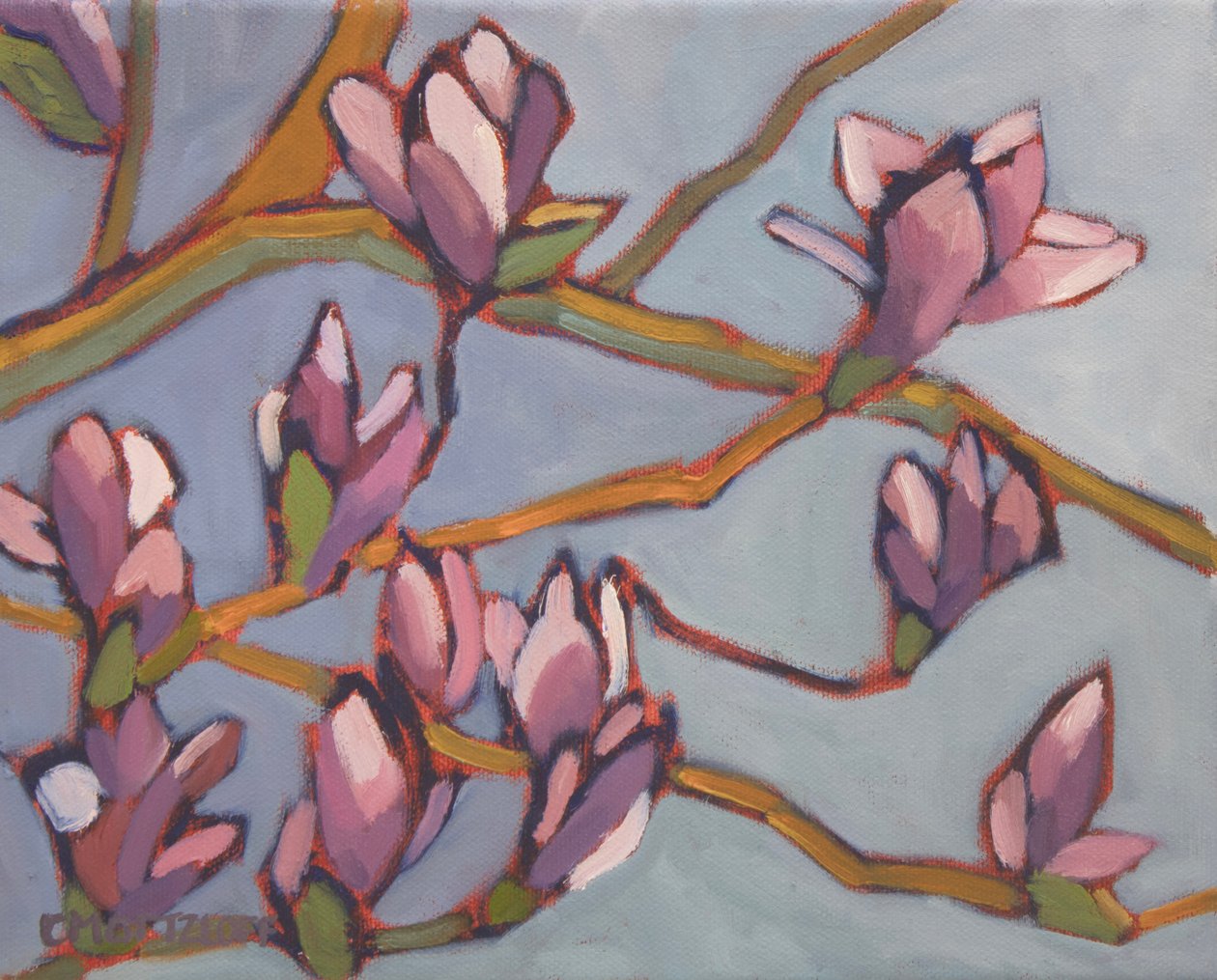 Magnolia Moment, 2022 (olie på lærred) af Catherine J Martzloff
