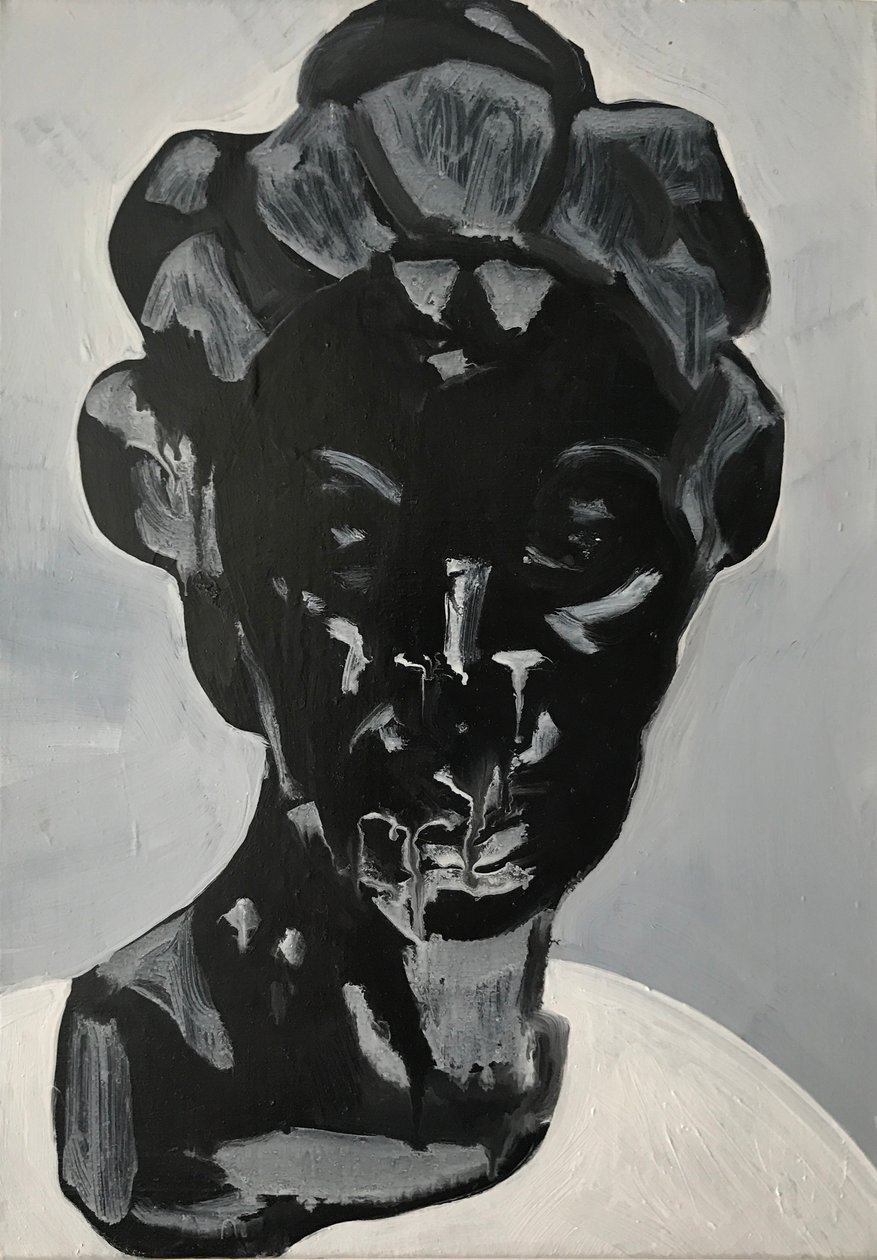 Jessie, 2017 (olie på linned) af Cathy Lomax