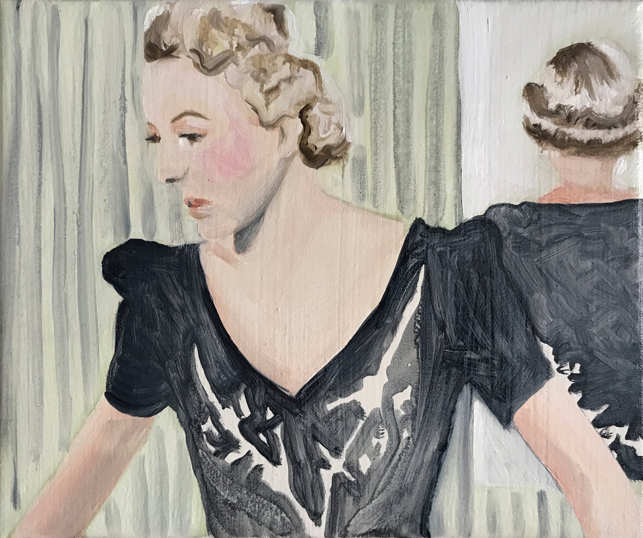 Splitting, 2017 (olie på linned) af Cathy Lomax
