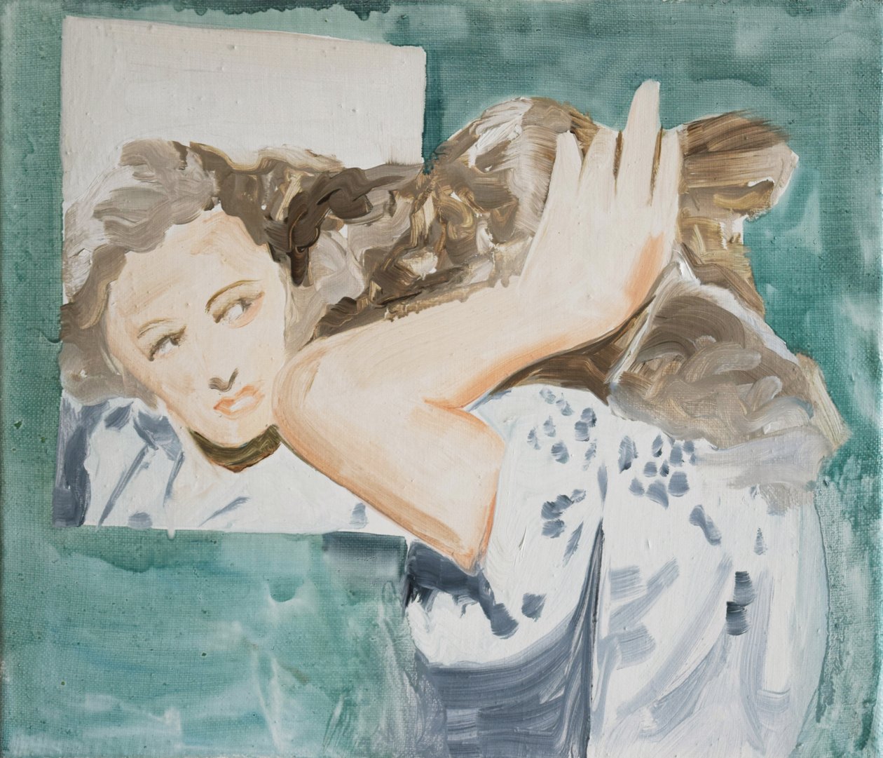 Up Do, 2017 (olie på linned) af Cathy Lomax
