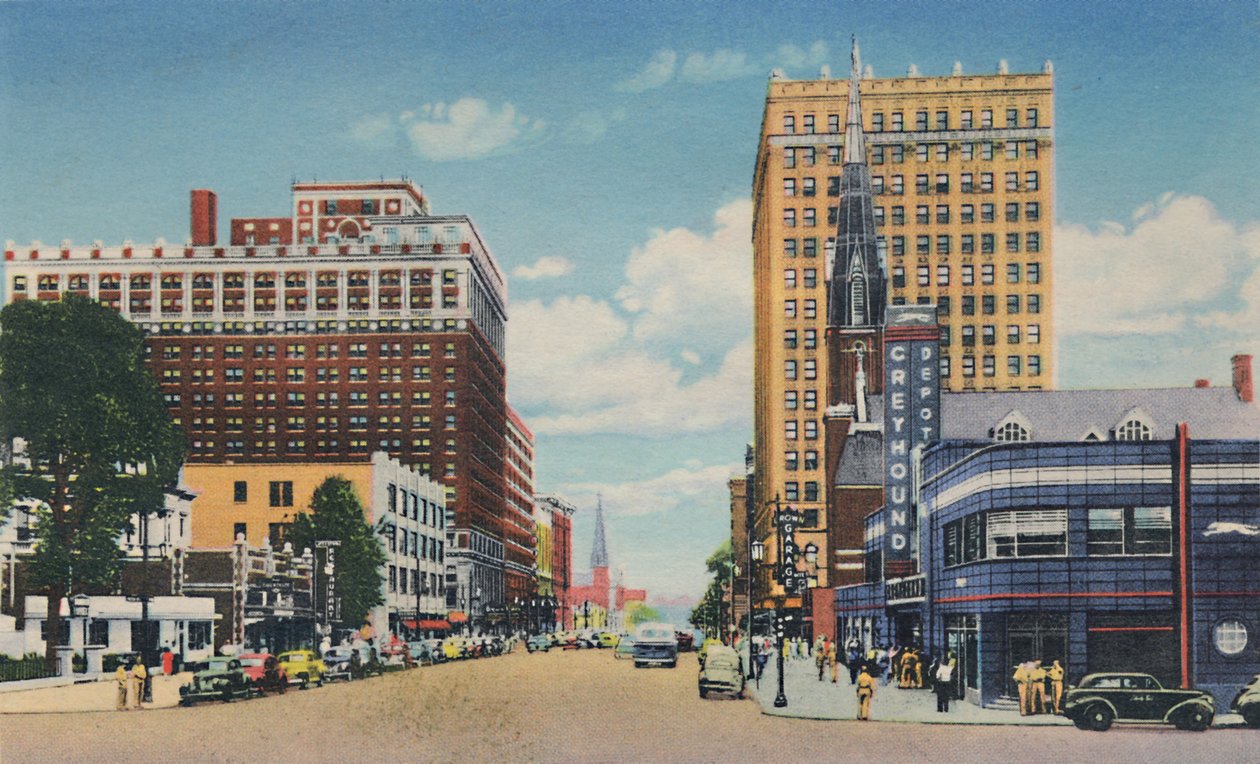 Broadway Looking East, 1942 af Caufield and Shook