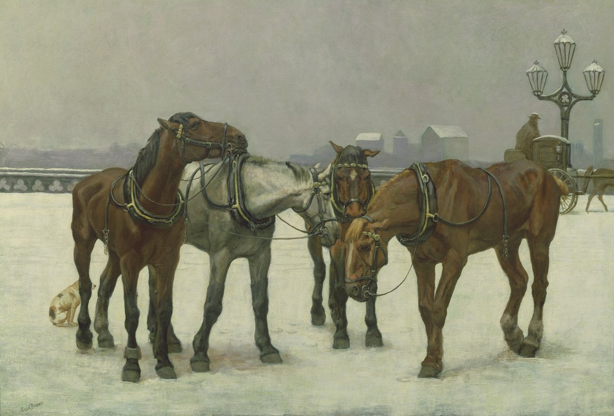 Cab Heste på Seinen af Cecil Brown