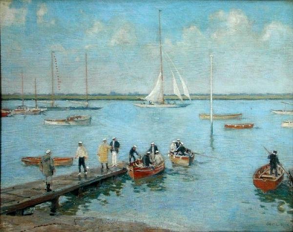 Boat Sailors (olie på lærred) af Cecil King