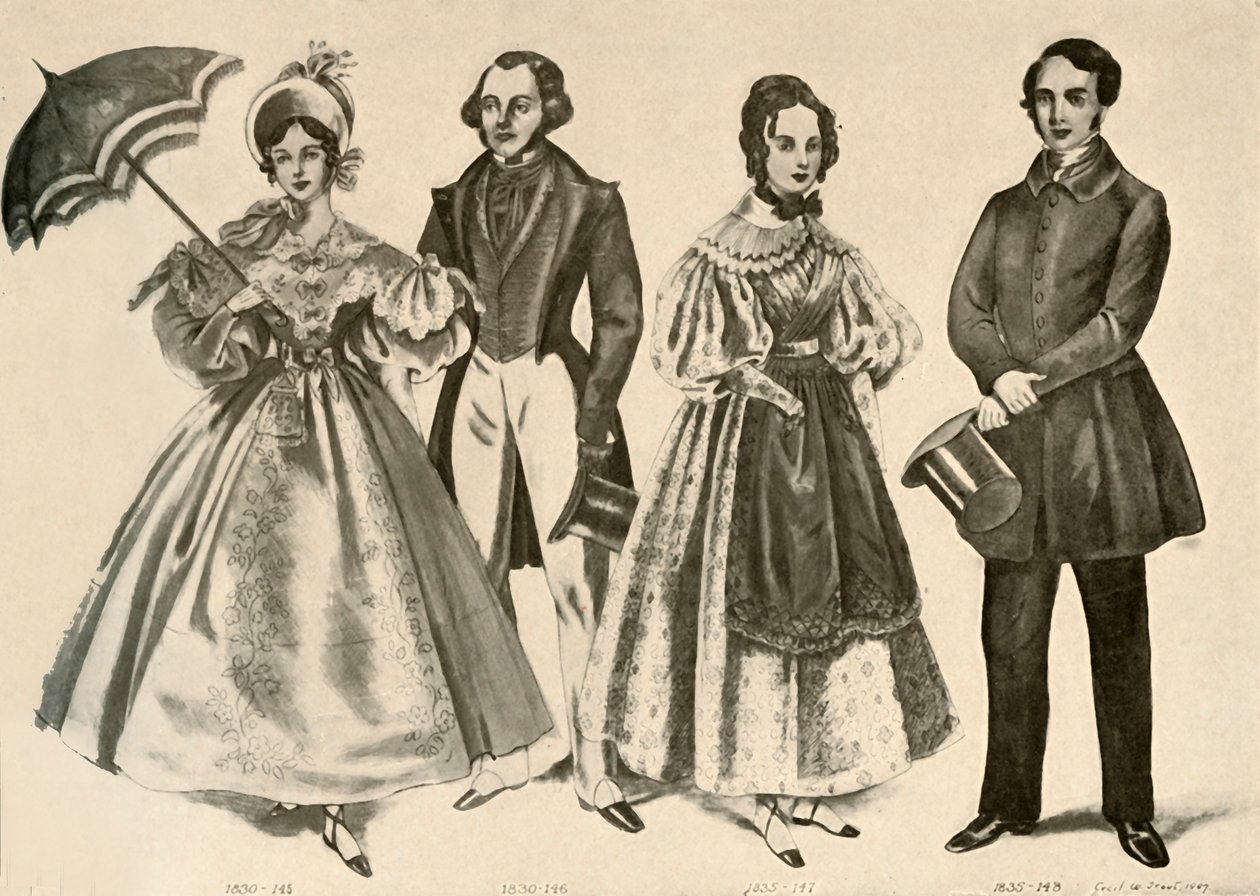 Beklædning fra 1824-1835, 1907, 1937. af Cecil W. Trout
