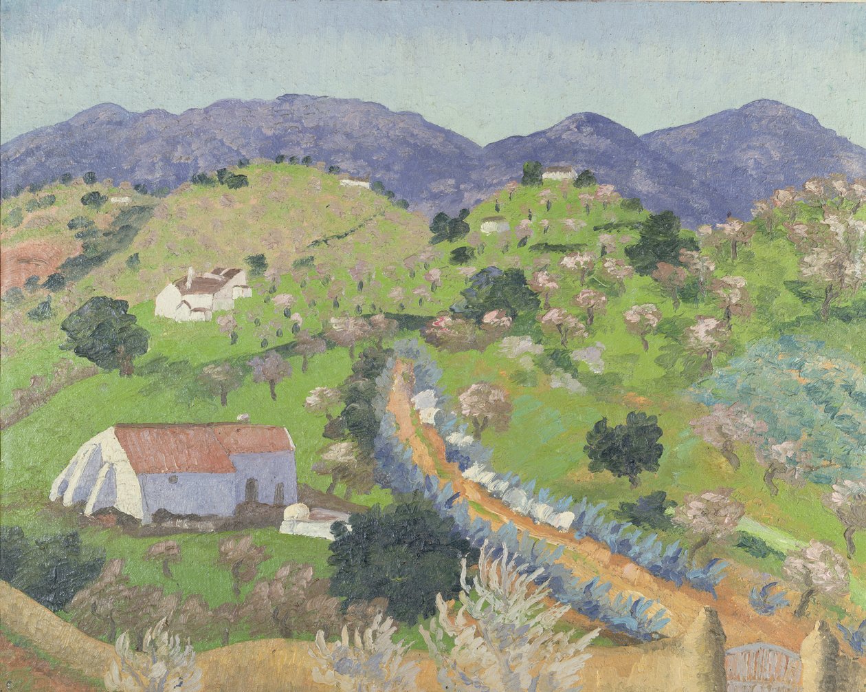 Landskab nær Lago, Algarve, Portugal af Cedric Morris