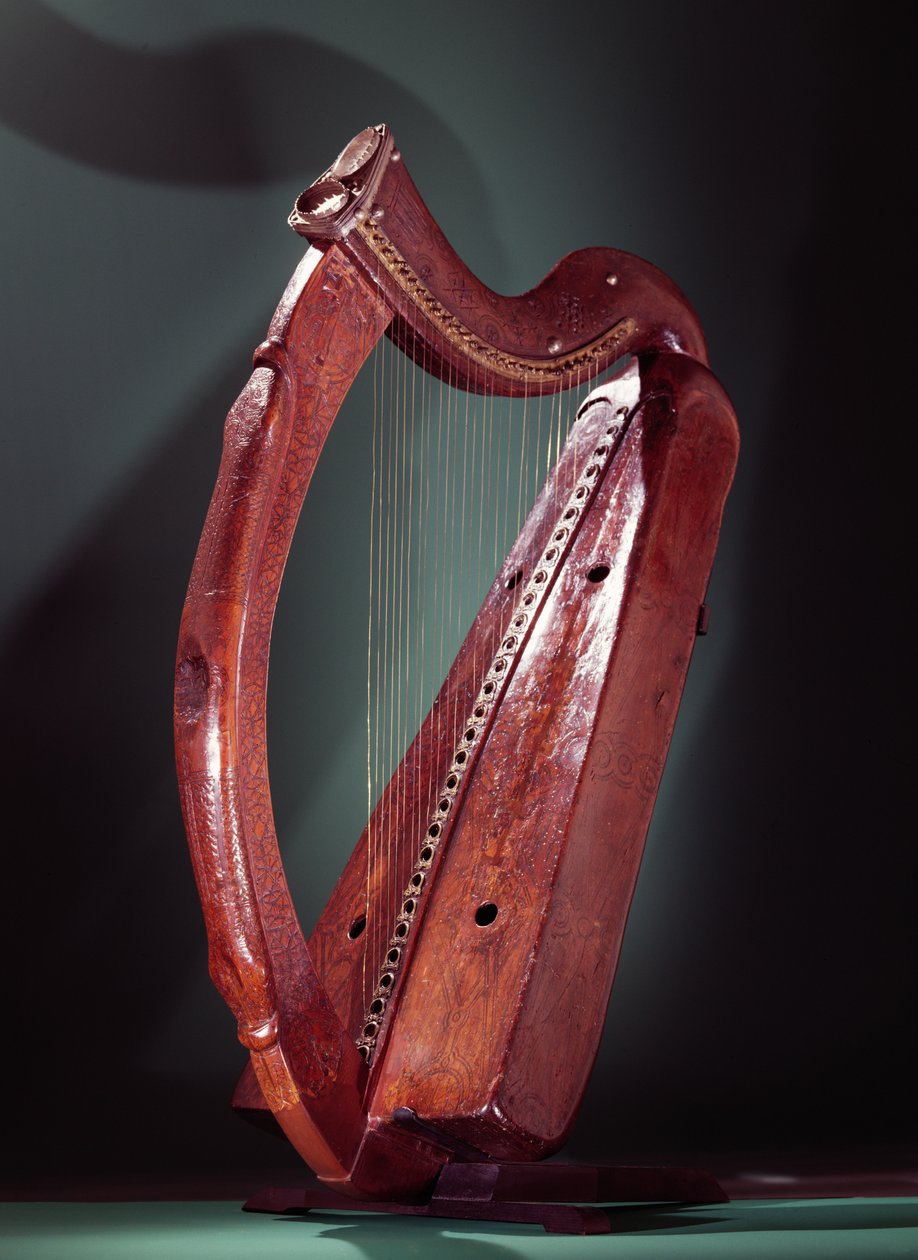 Harpe (træ med messing og sølv) af Celtic