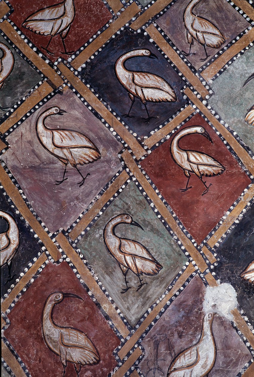 Fugle, detaljer (fresco af Central Italian School