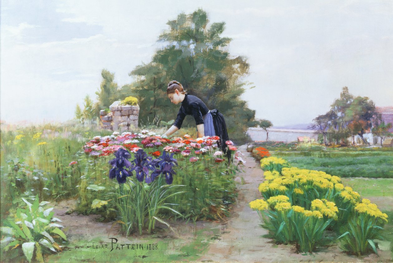 Blomsterhaven, 1888 af Cesar Pattein