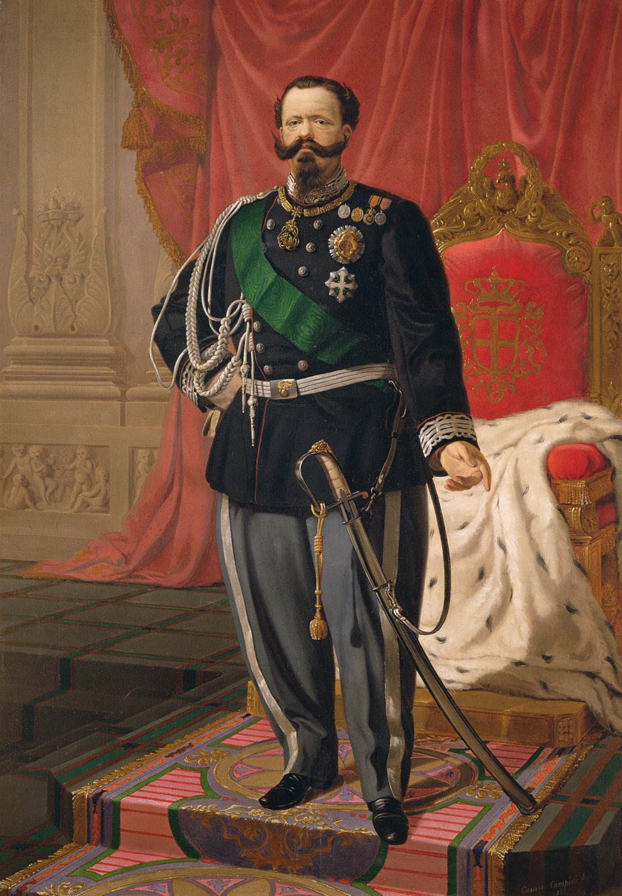 Portræt af Victor Emmanuel II af Italien af Cesare Campini