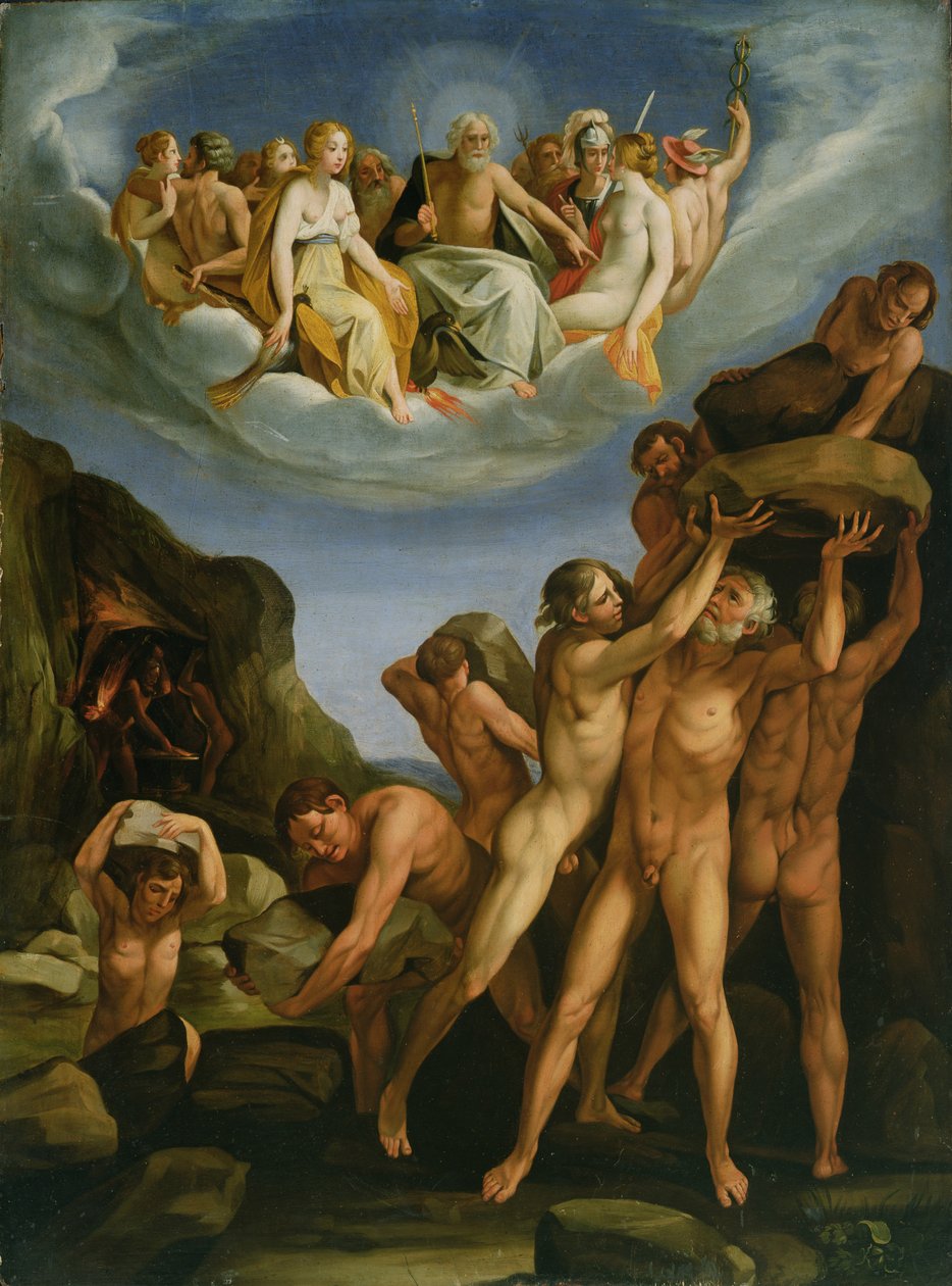 Slaget om guderne og giganterne af Cesare Rossetti