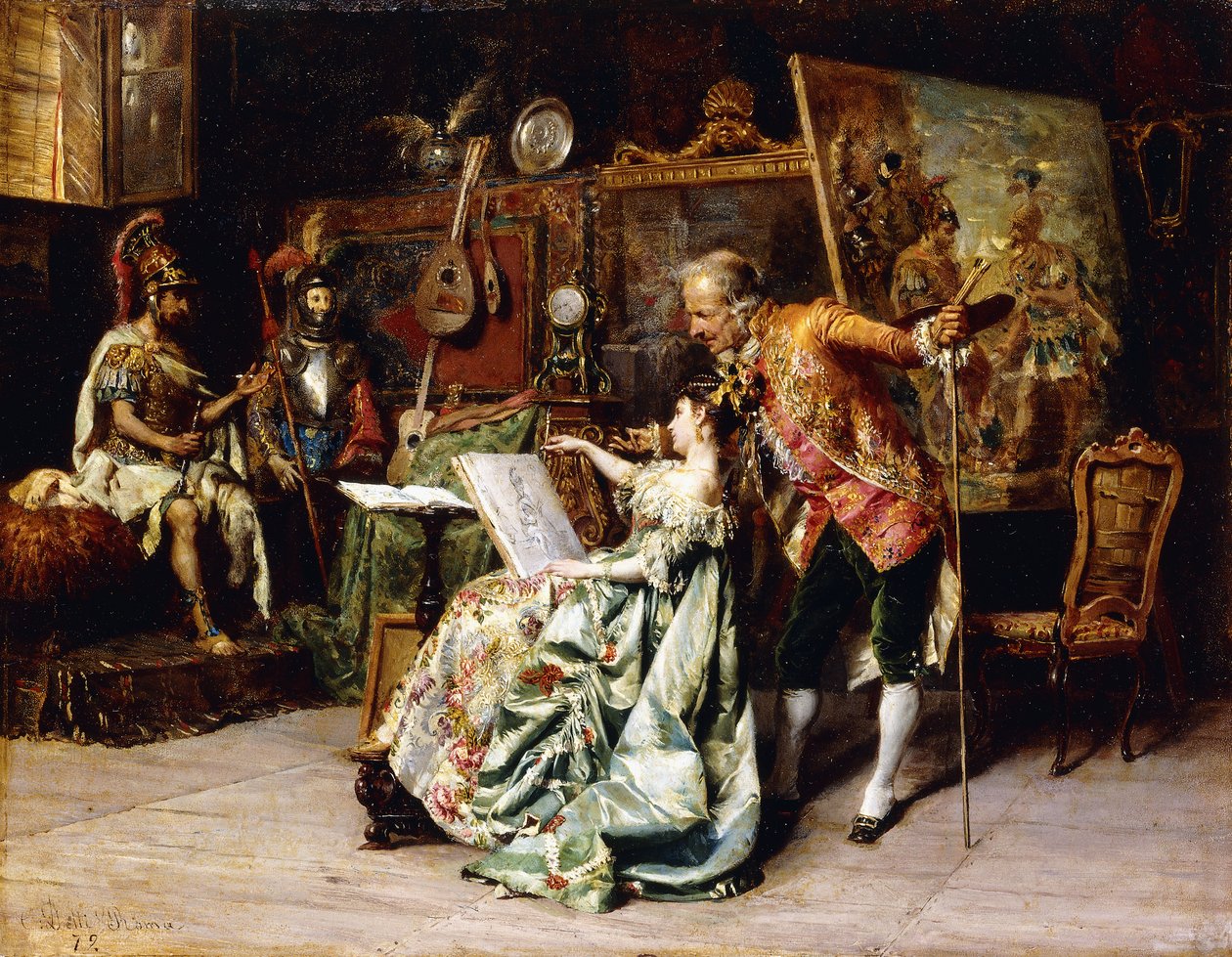 I kunstnerens atelier, 1872 af Cesare Auguste Detti