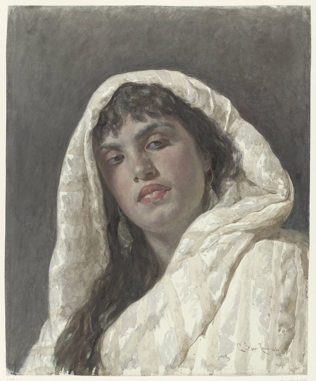 Buste af en orientalsk kvinde af Cesare Biseo