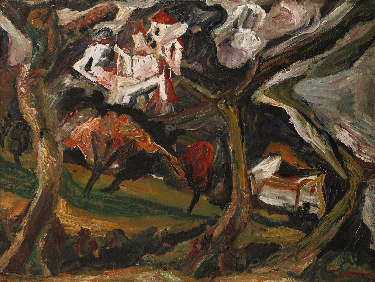 Landskab, ca. 1919 (olie på lærred) af Chaim Soutine