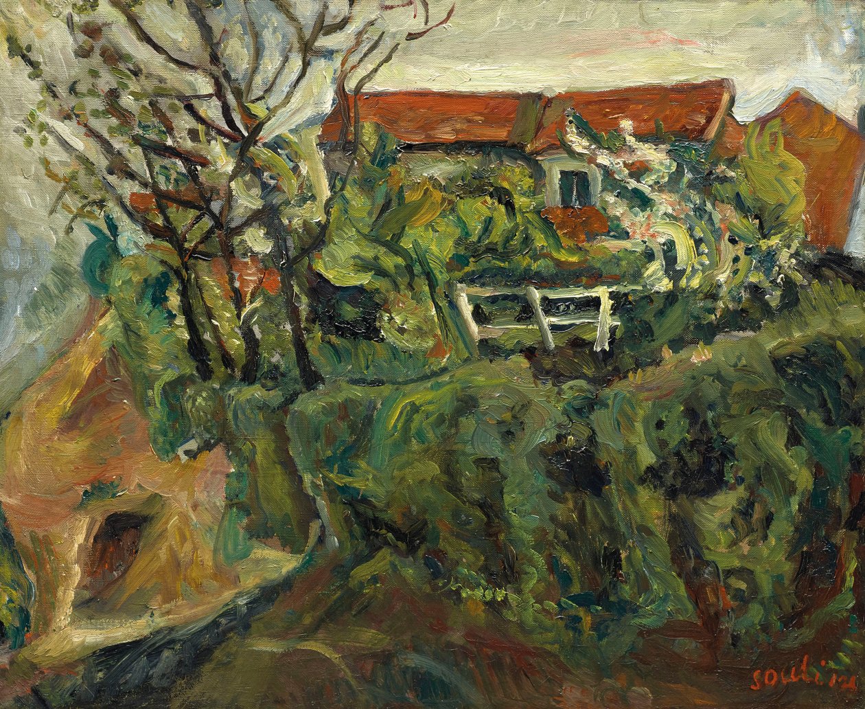 Huse i et landskab, ca 1918-1919. af Chaim Soutine