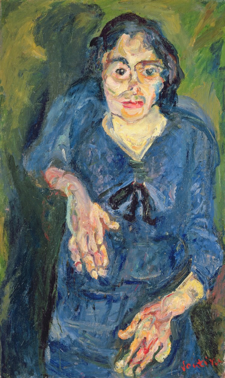 Portræt - Kvinde i blåt af Chaim Soutine