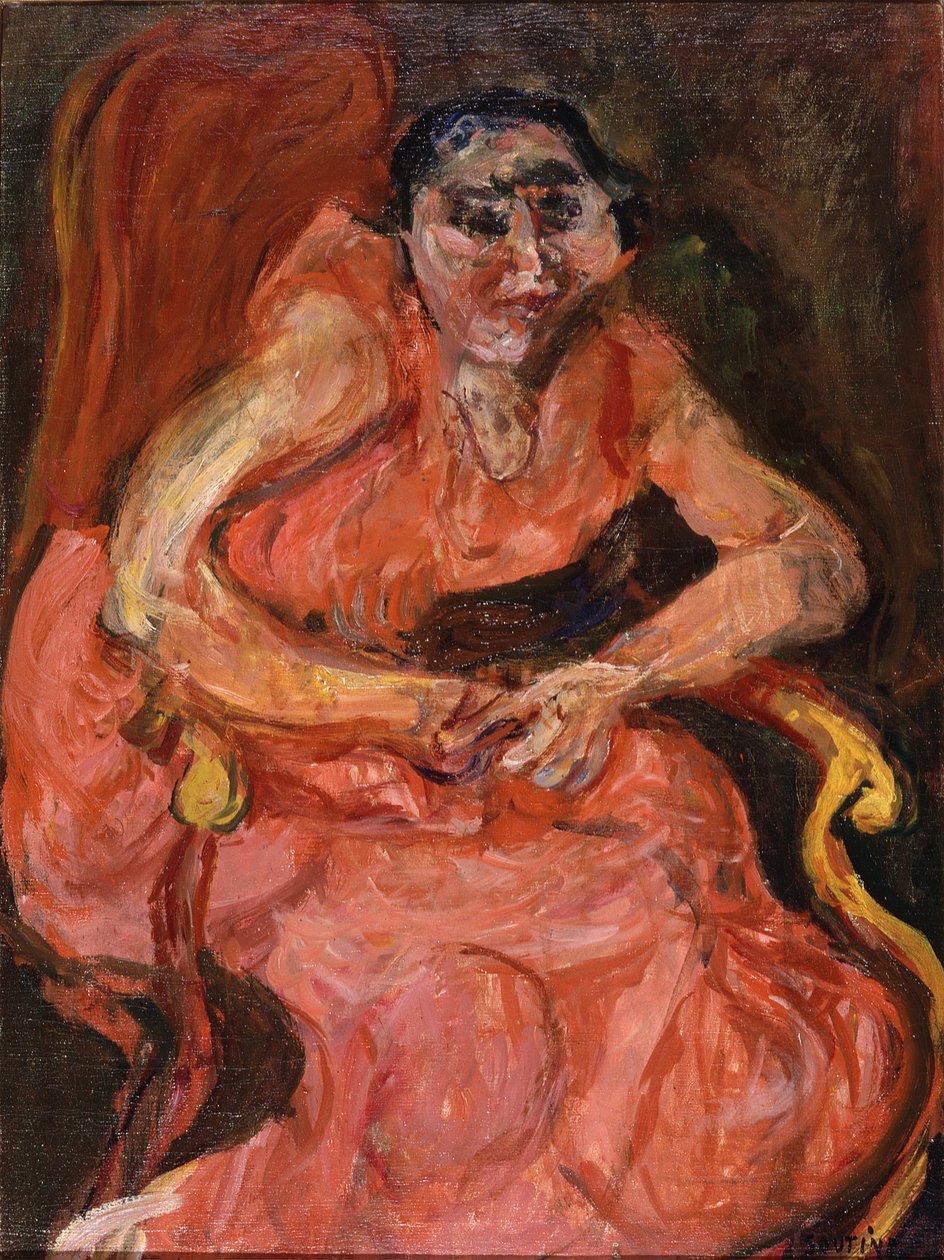 Kvinde i lyserød, ca. 1924 (olie på lærred) af Chaim Soutine
