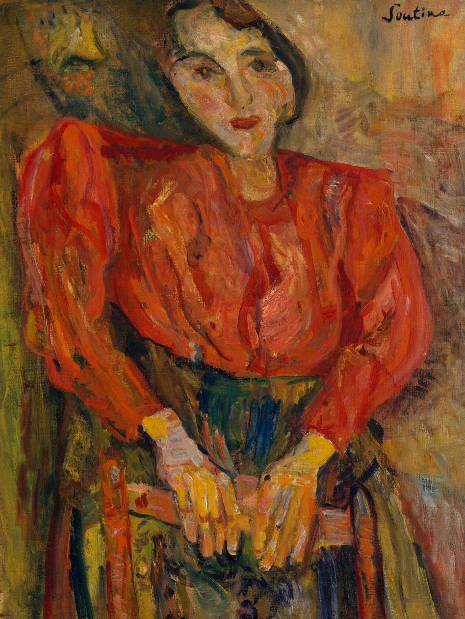 Kvinde i rød bluse, ca. 1919 af Chaim Soutine