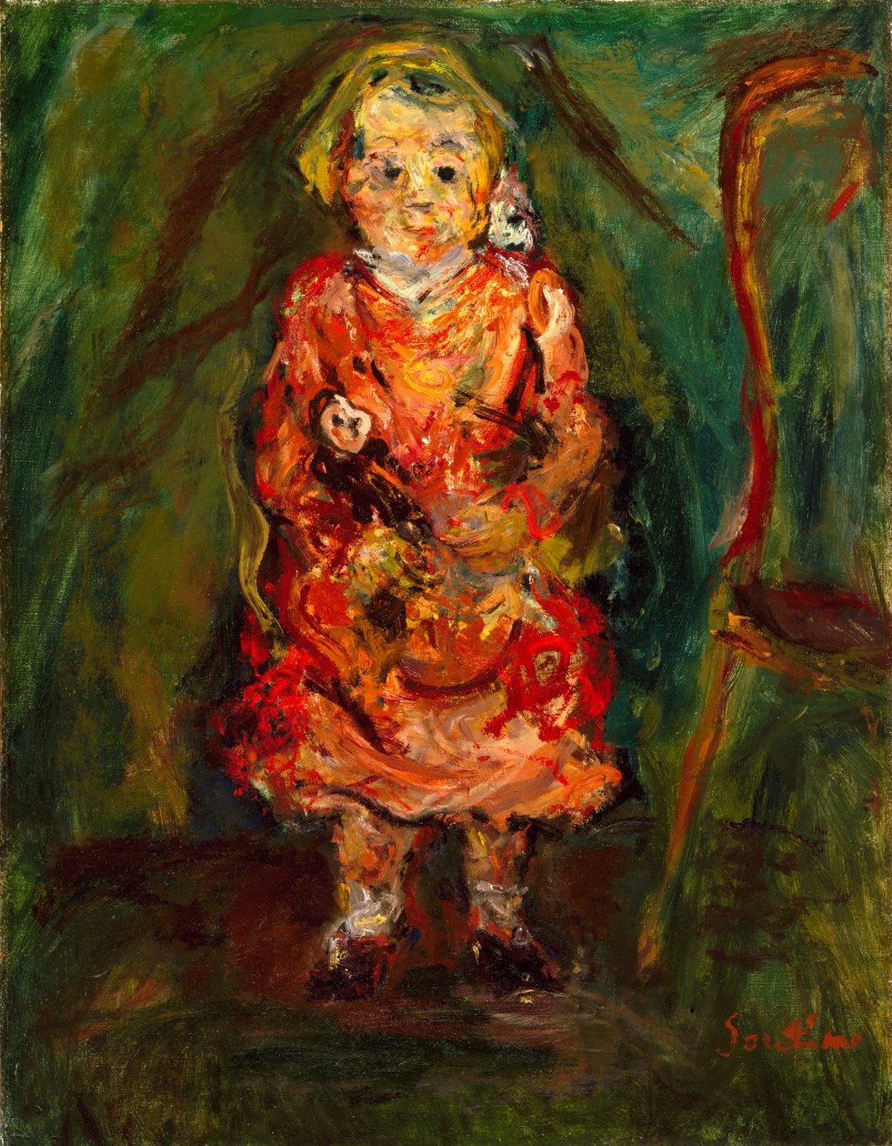 Ung pige med en dukke, 1926-27 af Chaim Soutine