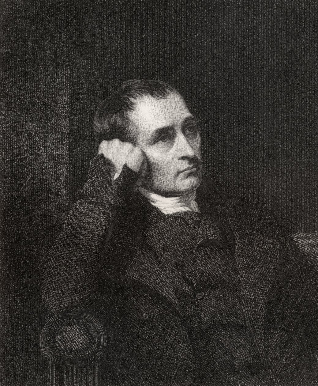 Samuel Crompton, graveret af J. Morrison, fra "National Portrait Gallery, volume V", udgivet omkring 1835 af Charles Allingham