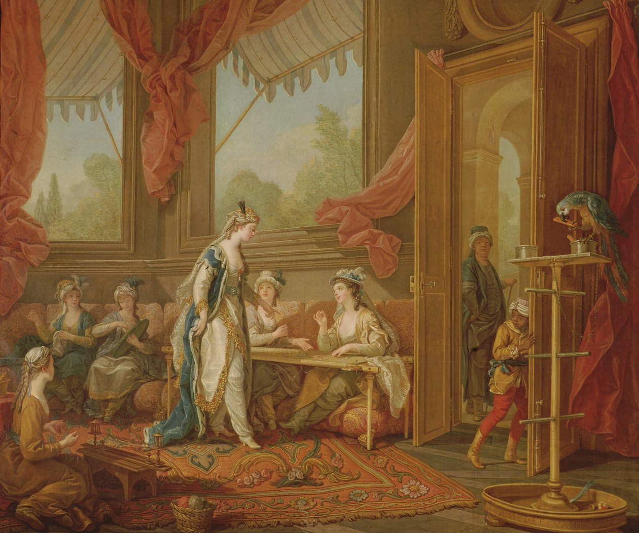 Sultana bestiller gobeliner fra Odalisques af Charles Amedee Philippe van Loo