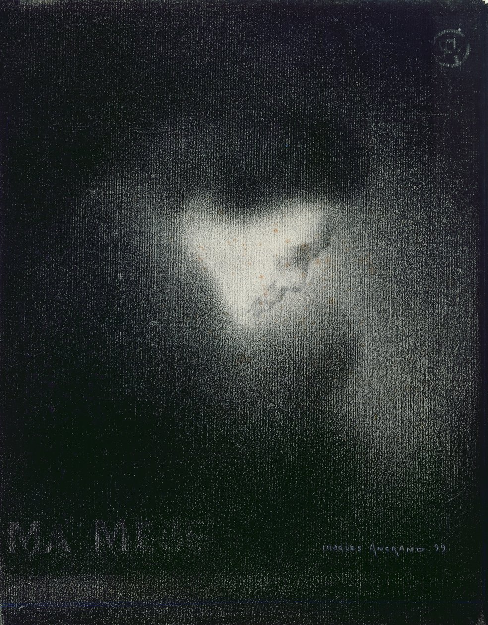 Min mor, 1899 (trækul på papir) af Charles Angrand