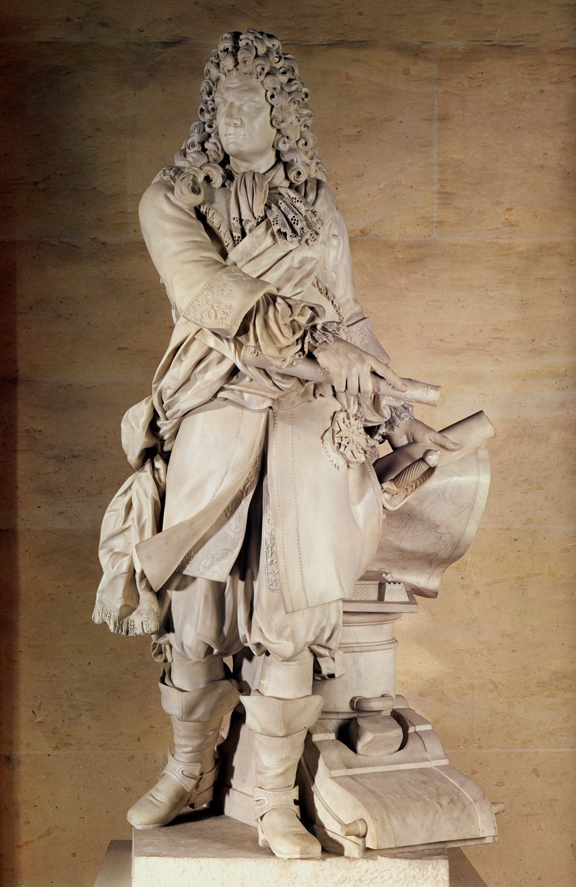 Statue af Sébastien Le Prestre de Vauban 1633-1707 1785 marmor af Charles Antoine Bridan