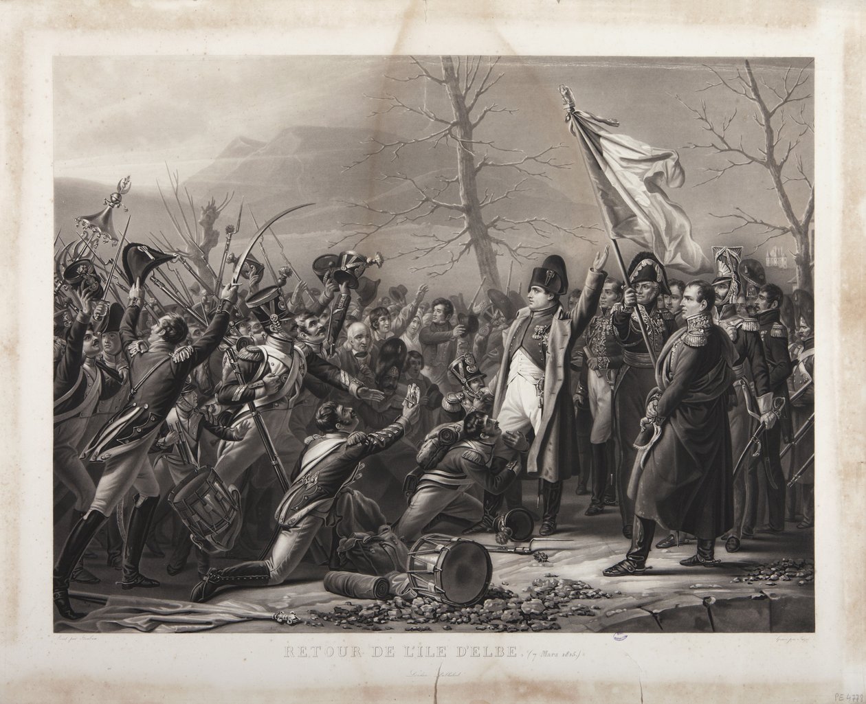 Retur fra øen Elba, 7. marts 1815 graveret af Jeuzet af Carl von Steuben