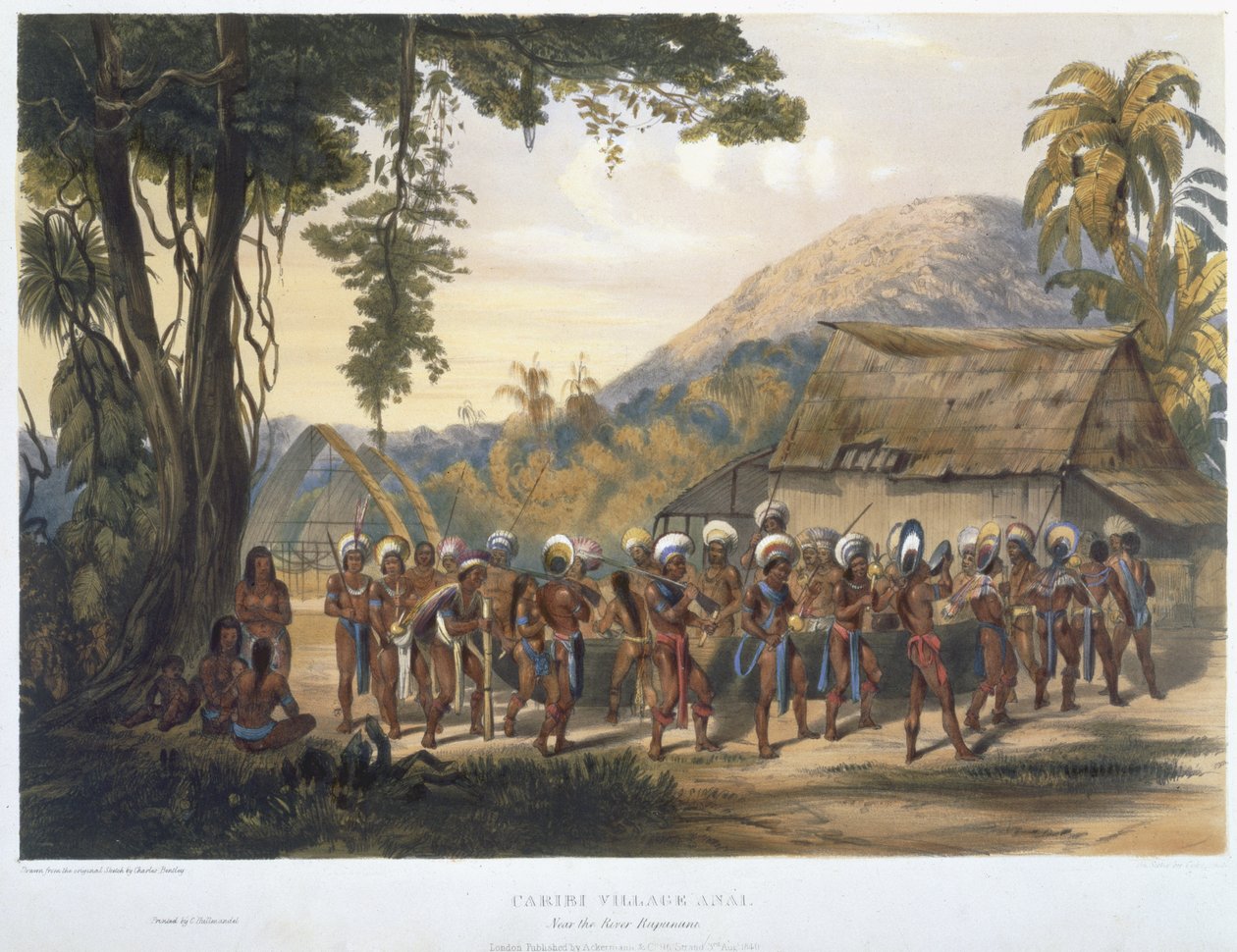 Caribi Village Anai, nær floden Rupununi, fra 