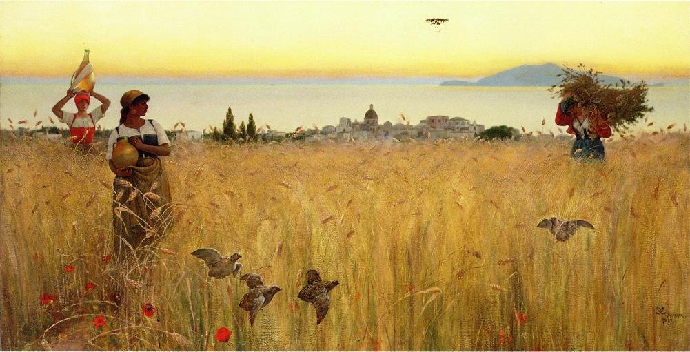 Kvinder i hvedemarkerne, Anacapri af Charles Caryl Coleman