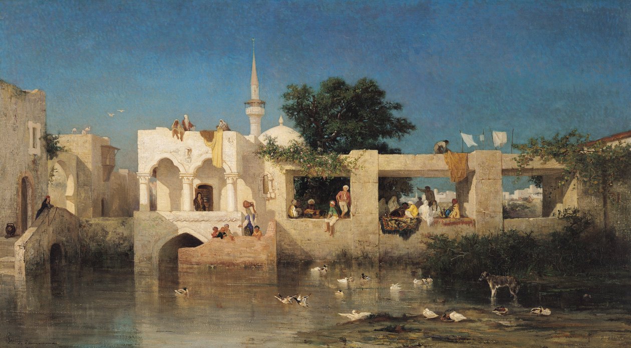 Cafe i Adalia, 1856 af Charles Émile de Tournemine