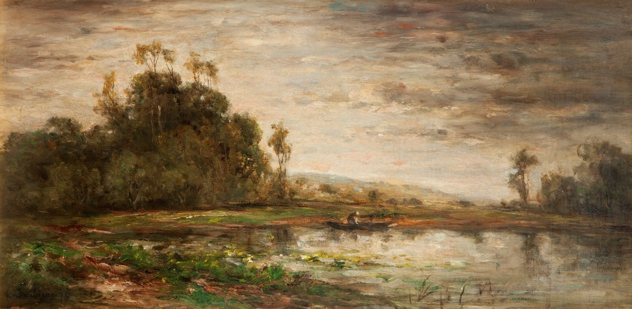 Flodscene ved solnedgang, 1875 af Charles Francois Daubigny