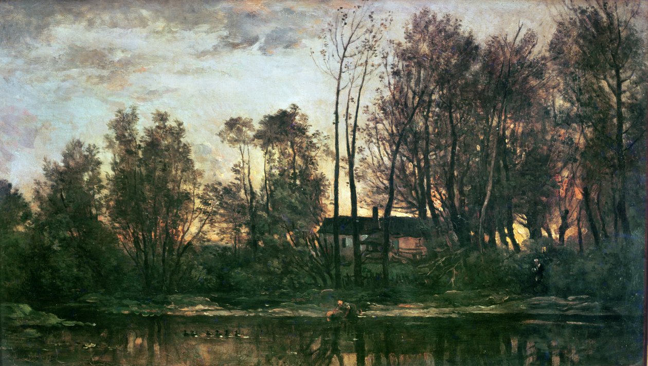 Solnedgang, Bas-Meudon (Hauts-de-Seine), 1869 af Charles Francois Daubigny