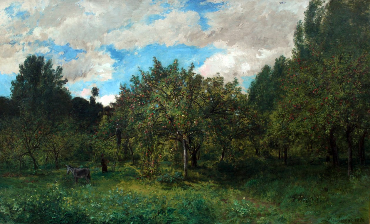 Fransk frugtplantage ved høsttid af Charles Francois Daubigny