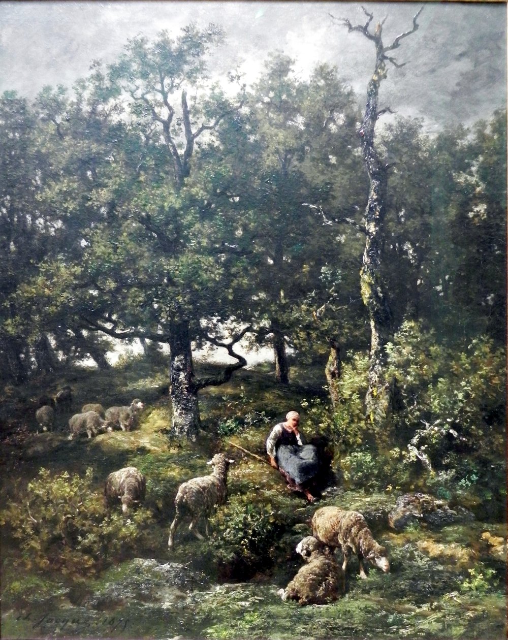 Hyrde med flok af Charles Jacque