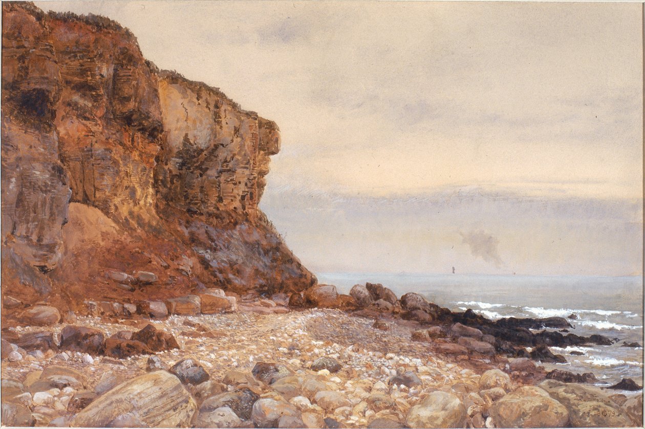 I nærheden af Tynemouth Pier (kropsfarve og wc på papir) af Charles James Spence