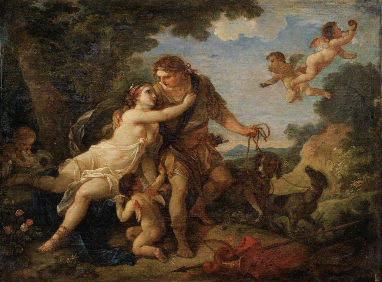Venus og Adonis af Charles Joseph Natoire