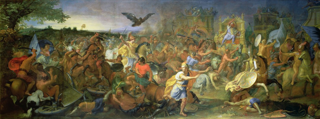 Slaget ved Arbela (eller Gaugamela) 331 f.Kr., c.1673 af Charles Le Brun