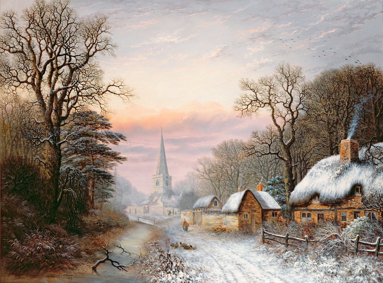 Vinterlandskab, 1869 af Charles Leaver