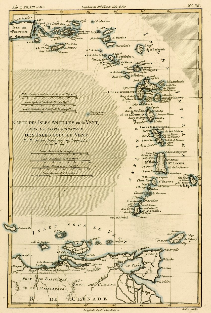 De mindre Antiller eller Windward-øerne, med den østlige del af Leeward-øerne, fra 